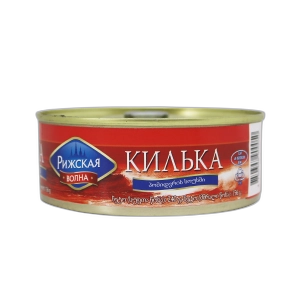 კონსერვი თევზის "რიჟსკაია ვალნა" კილკა ტომატის სოუსში 240გრ