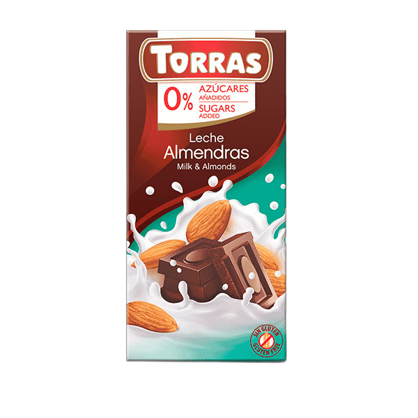 ტორასი-კლასიკი შოკ. რძიანი ნუშით უგლუტ,უშაქრო 75გრ