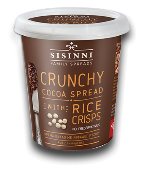 სისინი- კაკაოს კრემი ბრინჯის ხრაშუნებით უგლუტენო პალმის ზეთის გარეშე 400გ