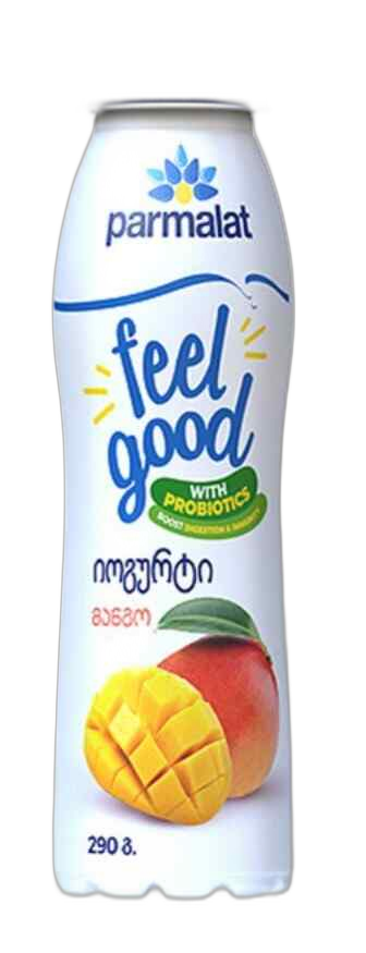 პარმალატი ფილ გუდის დასალევი იოგურტი მანგო 1.5% 290 გ.