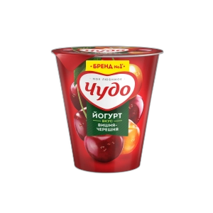 იოგურტი "ჩუდო" ალუბალი/ბალი 2,5% 290გრ