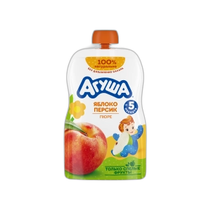 ხილის ფაფა "აგუშა" ვაშლი-ატამი 90გრ